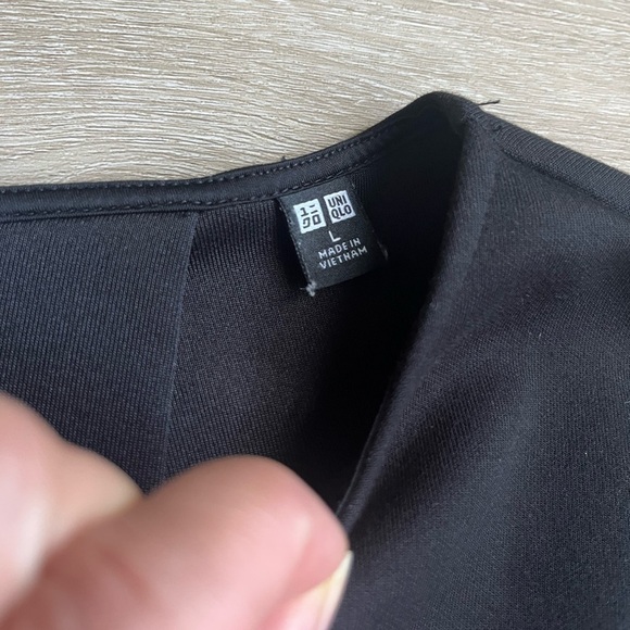 Uniqlo stretch double face pullover Black SZ L - Picture 2 of 6